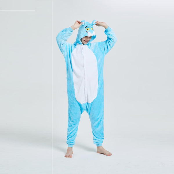 Onesie World Unisex Animal Pyjamas - Blue Panther Adult Onesie (Cosplay / Nightwear / Halloween / Carnival / Novelty Costume)
