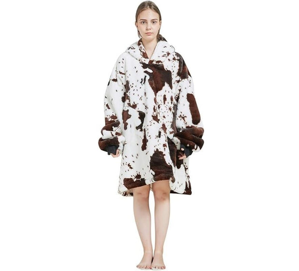 My Snuggy - Large Seamless Cow Pattern Hoodie Blanket