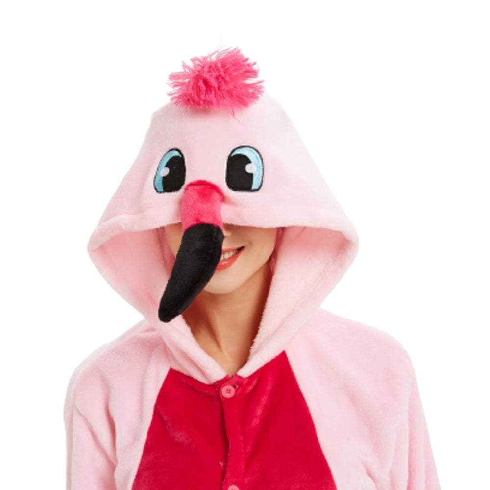 Onesie World Unisex Animal Pyjamas - Pink Flamingo Kids Onesie (Cosplay / Nightwear / Halloween / Carnival / Novelty Costume)