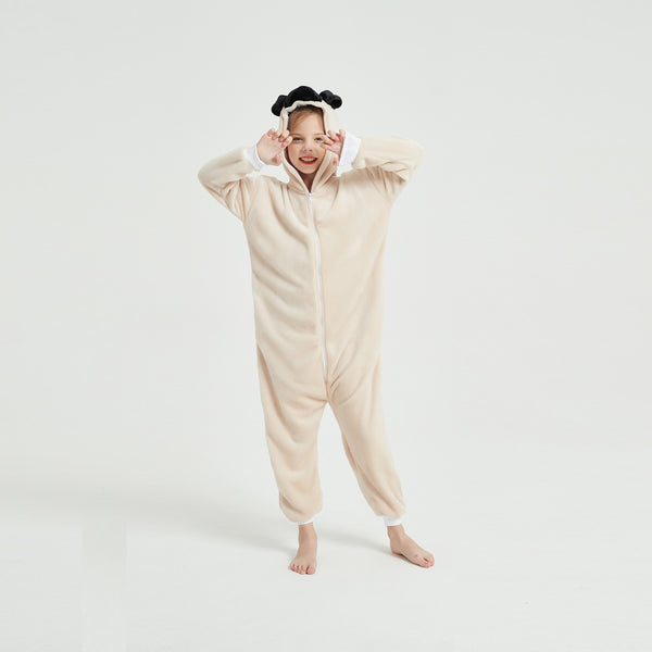 Onesie World Unisex Animal Pyjamas - Realistic Pug Dog Kids Onesie (Cosplay / Nightwear / Halloween / Carnival / Novelty Costume)