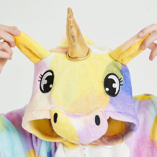 Onesie World Unisex Animal Pyjamas - Rainbow Circles Unicorn Kids Onesie (Cosplay / Nightwear / Halloween / Carnival / Novelty Costume)