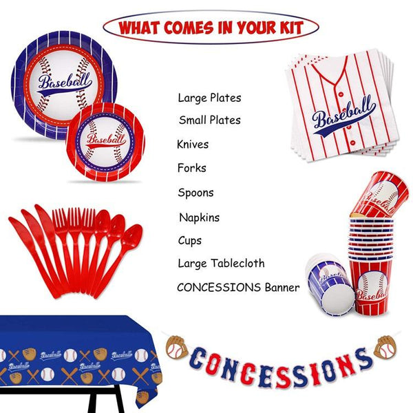 Baseball Theme Birthday Party Tableware Package