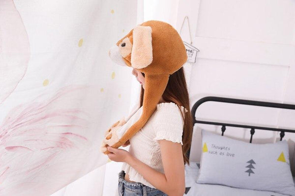 Cute Movable / Jumping Dancing - Ear Brown Puppy Funny Hat With Led Light Animal Hats