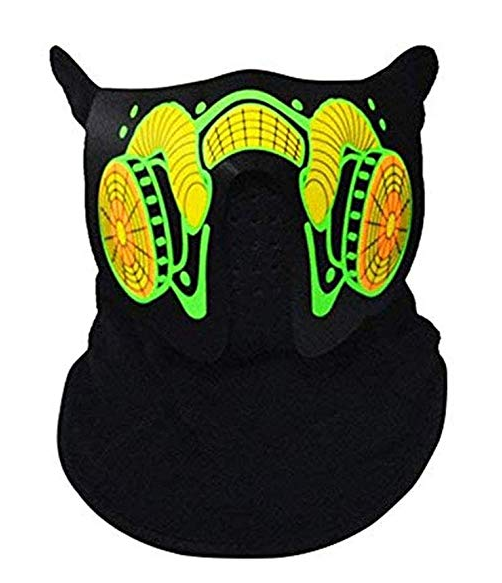 Sound Activated Led Half Mask Yellow Toys