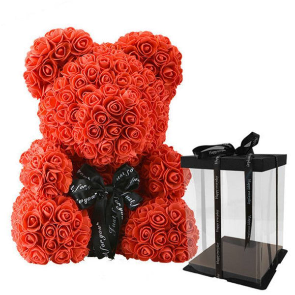 Gorgeous Red Rose Teddy Bear with Gift Box - 25cm