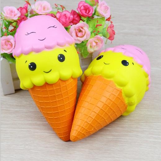 Mini Smiley Ice Cream Cone Squishy