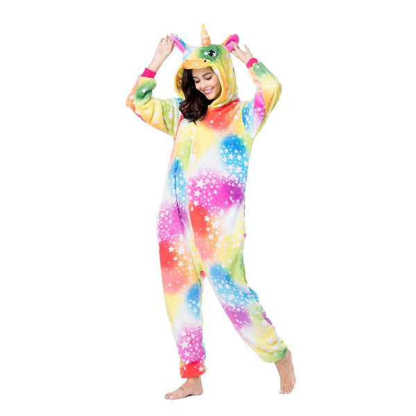 Onesie World Unisex Animal Pyjamas - Yellow Bright Sky Unicorn Adult (Cosplay / Nightwear Halloween