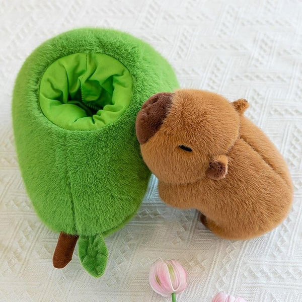 Avocado Capybara Plush Toy