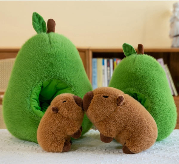 Avocado Capybara Plush Toy