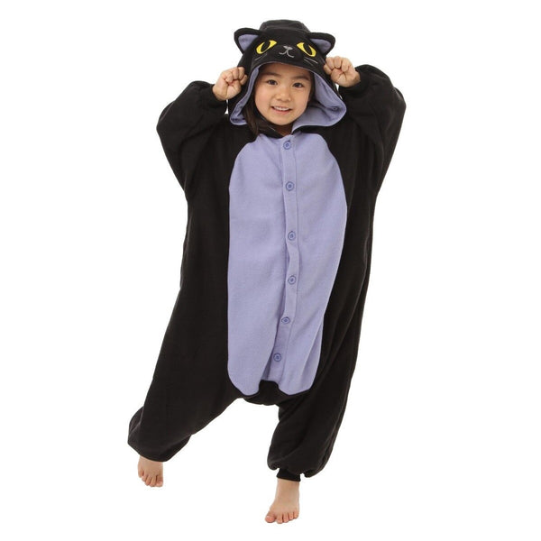 Onesie World Unisex Animal Pyjamas Spooky Black Cat Kid Onesie (Nightwear / Halloween / Carnival / Novelty / Cosplay)