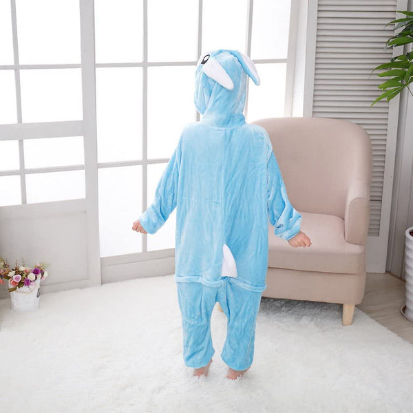 Onesie World Unisex Animal Pyjamas - Blue Bunny Kids Onesie (Cosplay / Nightwear / Halloween / Carnival / Novelty Costume)