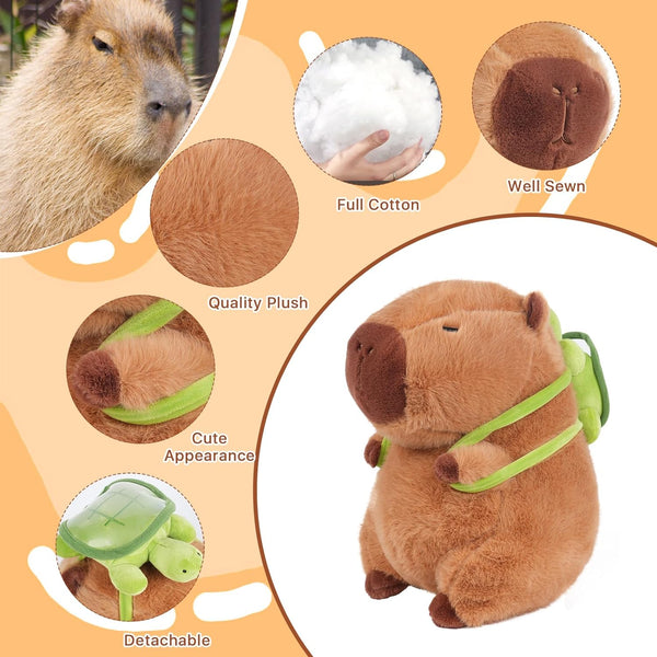 Capybara With Turtle Backpack Plush Toy