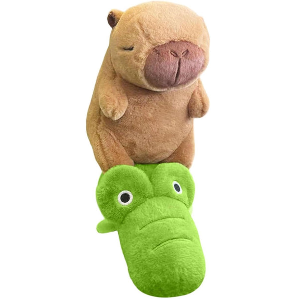 Capybara Riding Crocodile Plush Toy