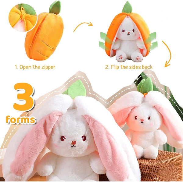 Reversible Carrot Bunny Plush Toy