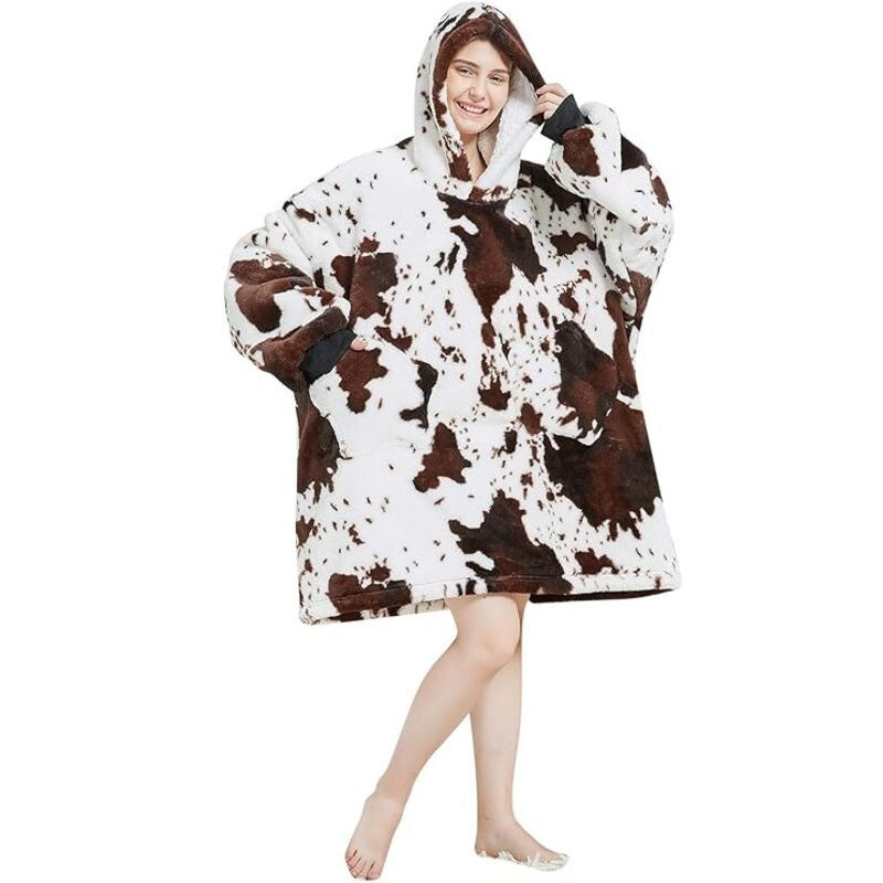 My Snuggy - Large Seamless Cow Pattern Hoodie Blanket