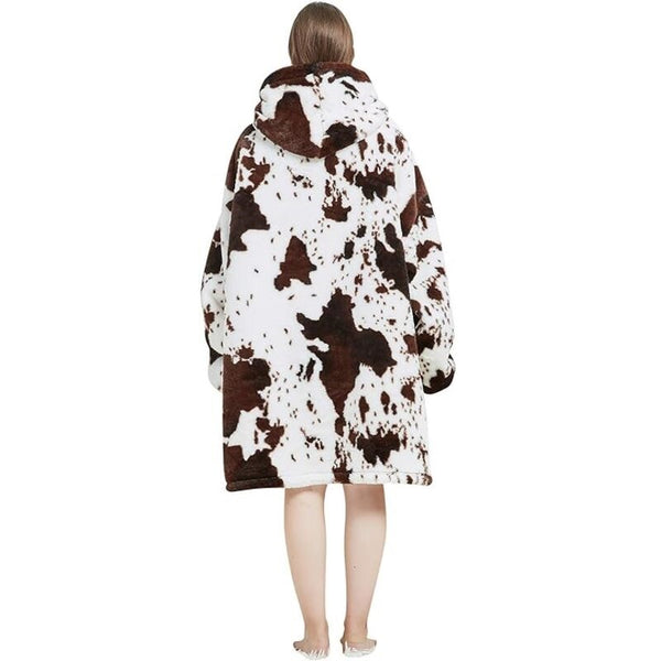 My Snuggy - Small Seamless Cow Pattern Hoodie Blanket