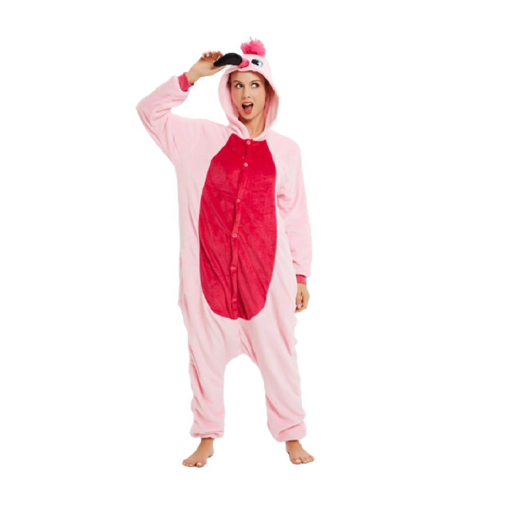 Onesie World Unisex Animal Pyjamas - Pink Flamingo Adult Onesie (Cosplay / Nightwear / Halloween / Carnival / Novelty Costume)