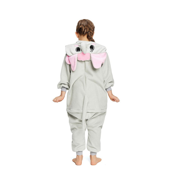 Onesie World Unisex Animal Pyjamas - Grey Elephant Kids Onesie (Cosplay / Nightwear / Halloween / Carnival / Novelty Costume)