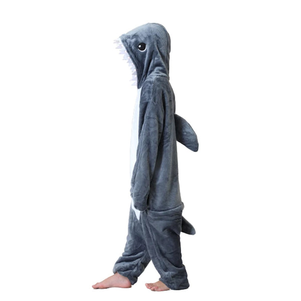 Onesie World Unisex Animal Pyjamas - Grey Shark Kids Onesie (Cosplay / Nightwear / Halloween / Carnival / Novelty Costume)