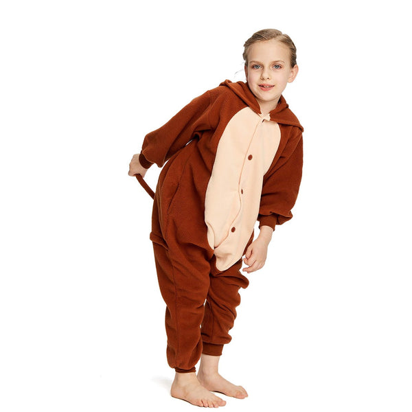 Onesie World Unisex Animal Pyjamas - Monkey Kids Onesie (Cosplay / Nightwear / Halloween / Carnival / Novelty Costume)