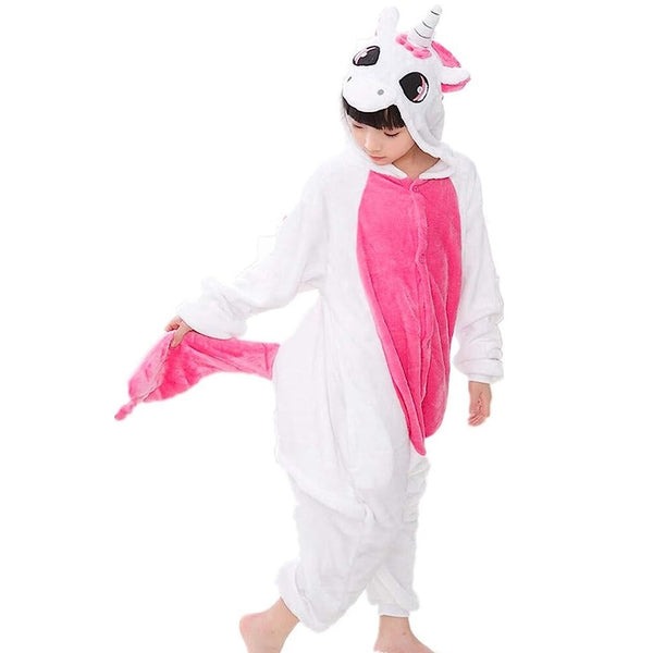 Onesie World Unisex Animal Pyjamas - Pink Winged Unicorn Kids Onesie (Cosplay / Nightwear / Halloween / Carnival / Novelty Costume)