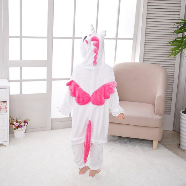 Onesie World Unisex Animal Pyjamas - Pink Winged Unicorn Kids Onesie (Cosplay / Nightwear / Halloween / Carnival / Novelty Costume)