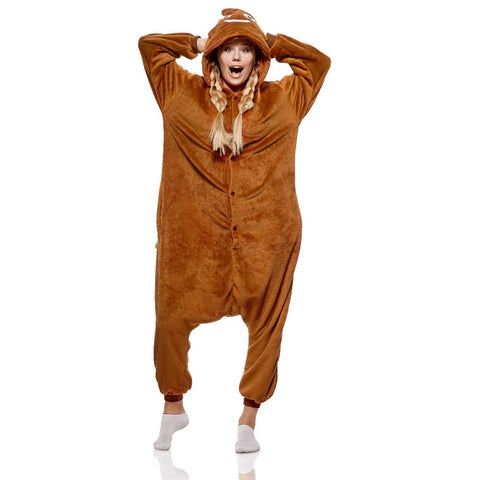 Onesie World Animal Pyjamas - Brown Poop Emoji Adult Onesie (Cosplay / Nightwear / Halloween / Carnival / Novelty Costume)