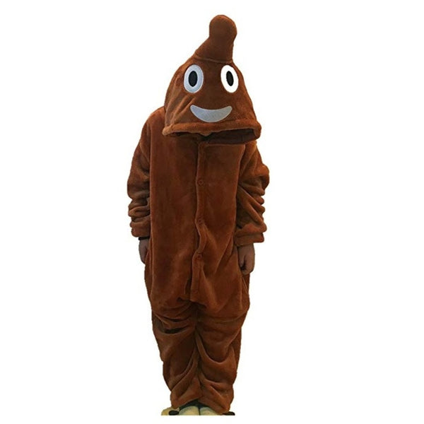 Onesie World Unisex Animal Pyjamas - Brown Poop Emoji Kids Onesie (Cosplay / Nightwear / Halloween / Carnival / Novelty Costume)