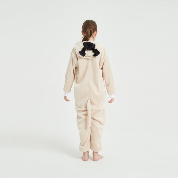Onesie World Unisex Animal Pyjamas - Realistic Pug Dog Kids Onesie (Cosplay / Nightwear / Halloween / Carnival / Novelty Costume)