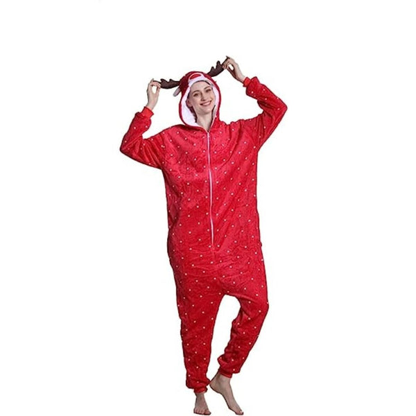 Onesie World Unisex Animal Pyjamas - Red Deer Adult Onesie (Cosplay / Nightwear / Halloween / Carnival / Novelty Costume)