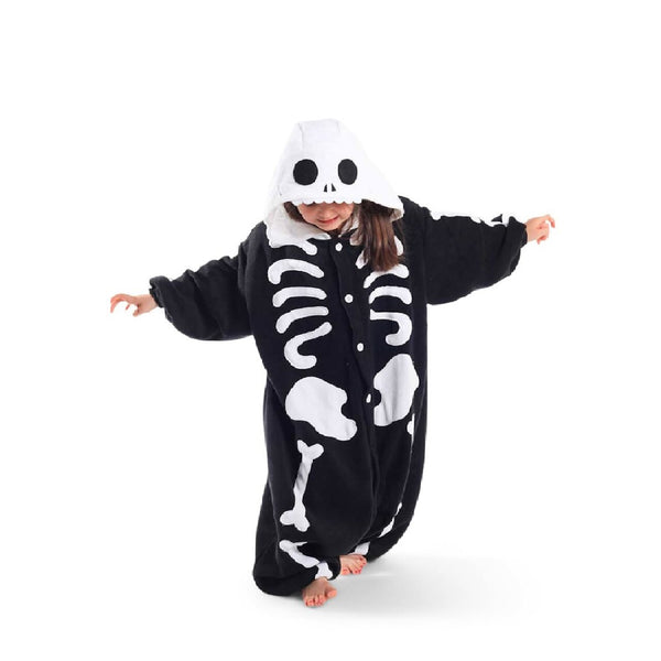Onesie World Unisex Animal Pyjamas - Skeleton Kids Onesie (Cosplay / Nightwear / Halloween / Carnival / Novelty Costume)