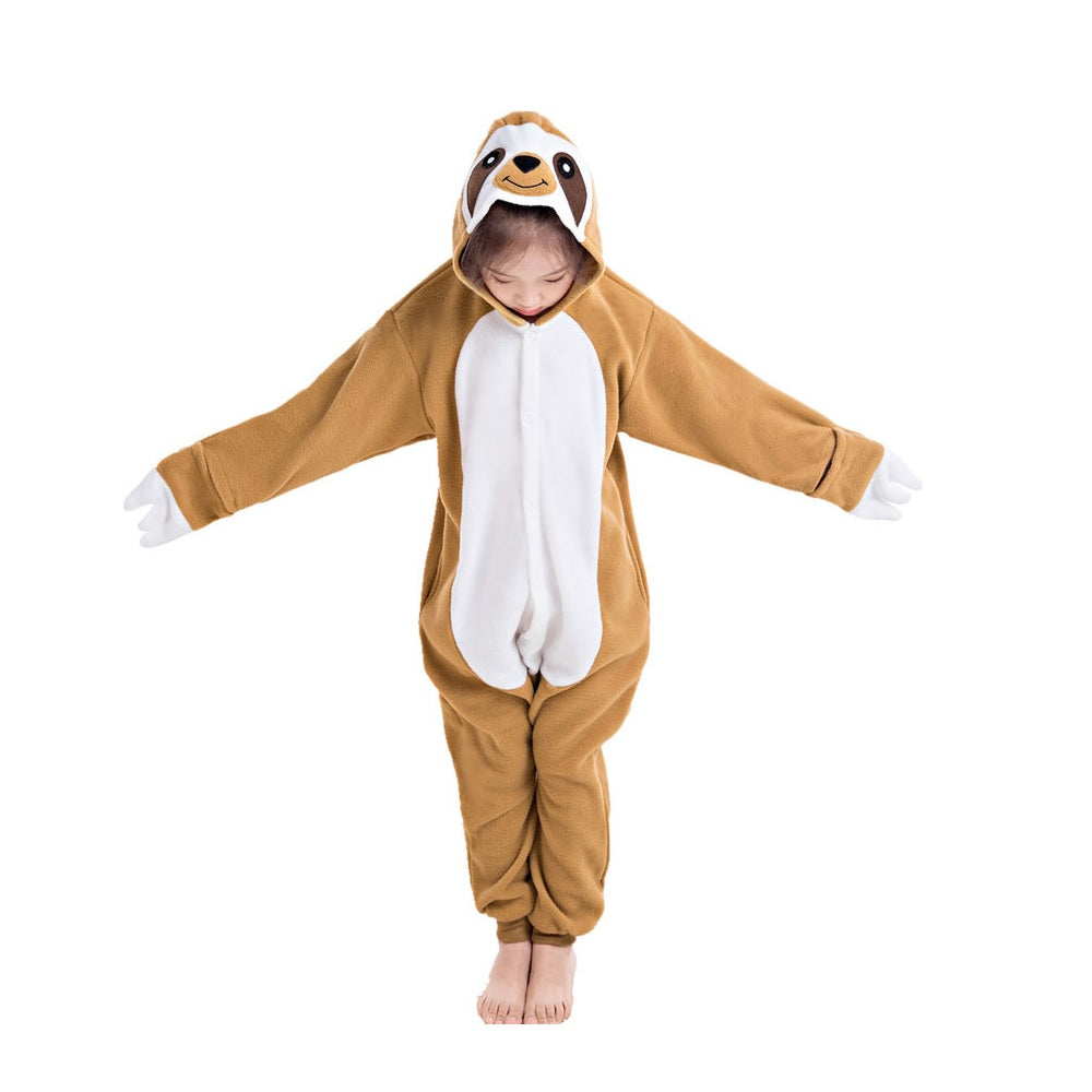 Onesie World Unisex Animal Pyjamas - Sloth Kids Onesie (Cosplay / Nightwear / Halloween / Carnival / Novelty Costume)