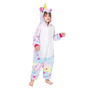 Onesie World Unisex Animal Pyjamas - Rainbow Star Unicorn Kids Onesie (Cosplay / Nightwear / Halloween / Carnival / Novelty Costume)