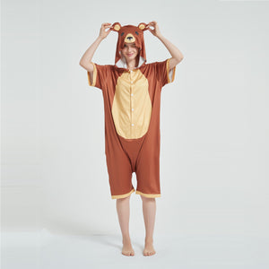 Onesie World Unisex Animal Summer Pyjamas - Bear Adult Summer Onesie (Book-week / Nightwear / Halloween / Pyjama Days)