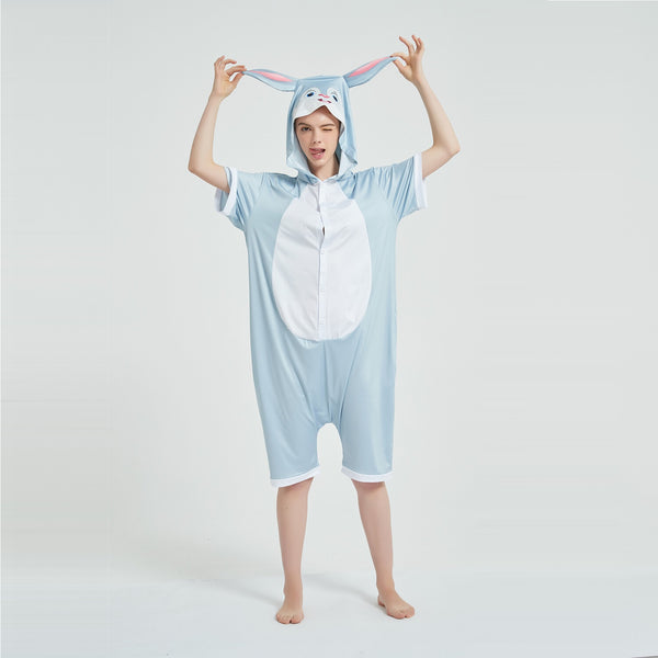 Onesie World Unisex Animal Summer Pyjamas - Bunny Adult Summer Onesie (Book-week / Nightwear / Halloween / Pyjama Days)