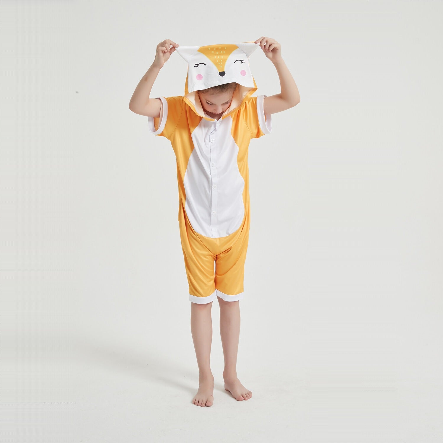 Onesie World Unisex Animal Summer Pyjamas - Fox Kids Summer Onesie (Book-week / Nightwear / Halloween / Pyjama Days)