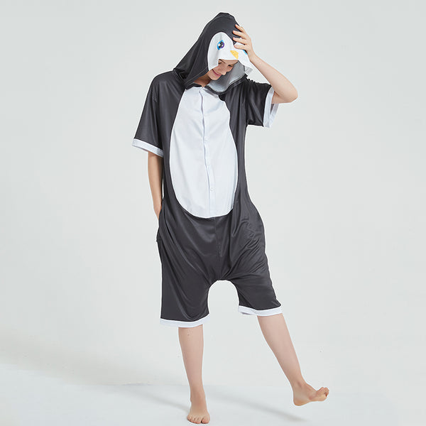 Onesie World Unisex Animal Summer Pyjamas - Penguin Adult Summer Onesie (Book-week / Nightwear / Halloween / Pyjama Days)