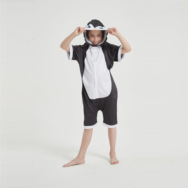 Onesie World Unisex Animal Summer Pyjamas - Penguin Kids Summer Onesie (Book-week / Nightwear / Halloween / Pyjama Days)