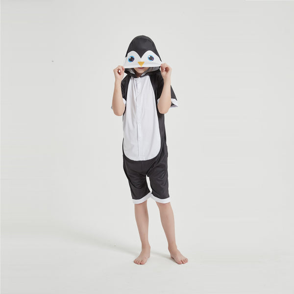 Onesie World Unisex Animal Summer Pyjamas - Penguin Kids Summer Onesie (Book-week / Nightwear / Halloween / Pyjama Days)