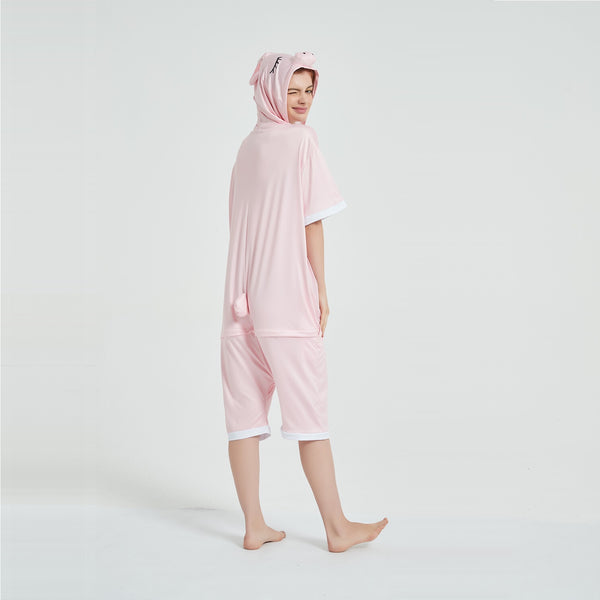 Onesie World Unisex Animal Summer Pyjamas - Pig Adult Summer Onesie (Book-week / Nightwear / Halloween / Pyjama Days)