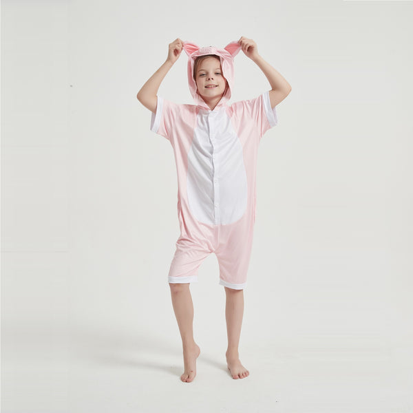 Onesie World Unisex Animal Summer Pyjamas - Pig Kids Summer Onesie (Book-week / Nightwear / Halloween / Pyjama Days)