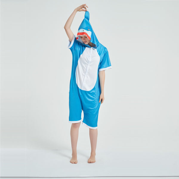 Onesie World Unisex Animal Summer Pyjamas - Shark Adult Summer Onesie (Book-week / Nightwear / Halloween / Pyjama Days)