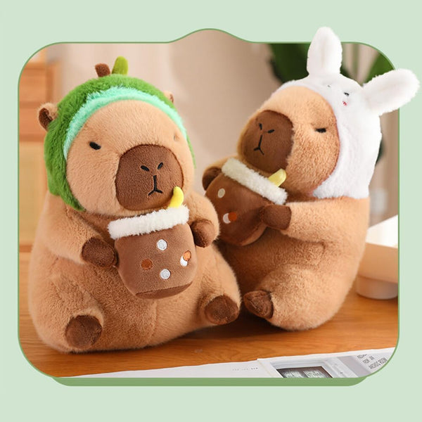 Capybara Wearing Bunny Hat Plush Toy