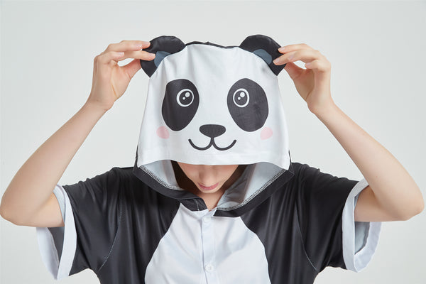 Onesie World Unisex Animal Summer Pyjamas - Panda Adult Summer Onesie (Book-week / Nightwear / Halloween / Pyjama Days)