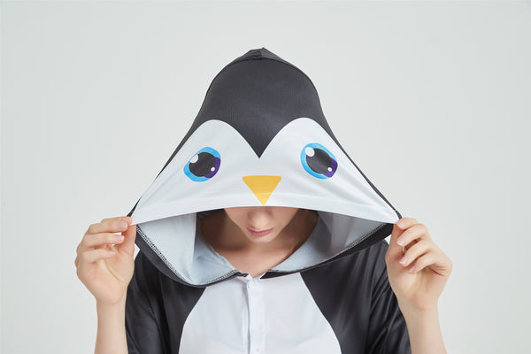 Onesie World Unisex Animal Summer Pyjamas - Penguin Adult Summer Onesie (Book-week / Nightwear / Halloween / Pyjama Days)