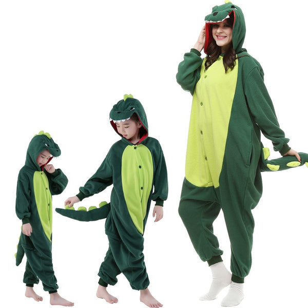 Onesie World Unisex Animal Pyjamas - Green Dinosaur Kids Onesie (Cosplay / Nightwear / Halloween / Carnival / Novelty Costume)