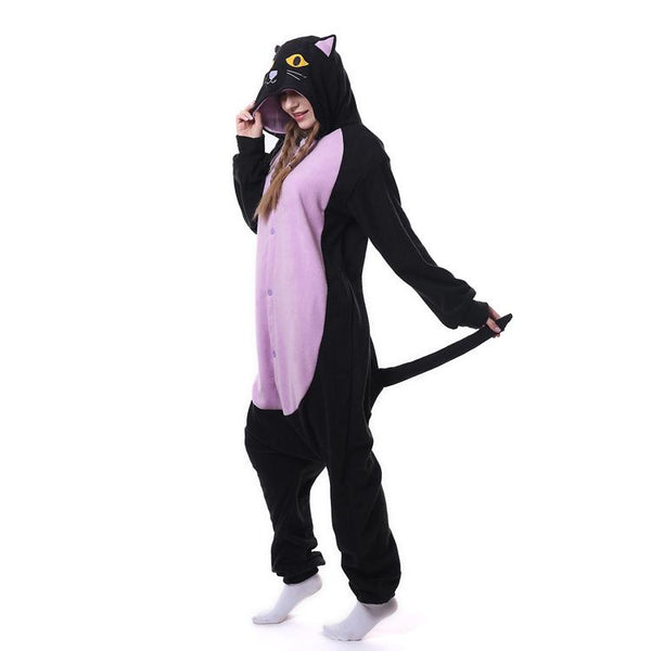 Onesie World Unisex Animal Pyjamas - Spooky Black Cat Adult (Cosplay / Nightwear Halloween Carnival