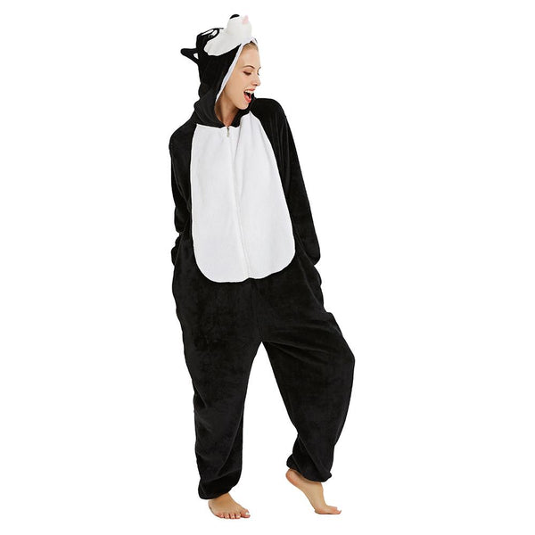 Onesie World Unisex Animal Pyjamas - Black Husky Dog Adult (Cosplay / Nightwear Halloween Carnival