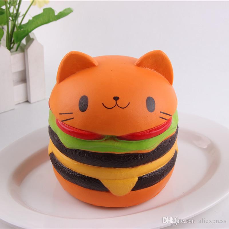 Cat Burger Squishy Orange Squishies