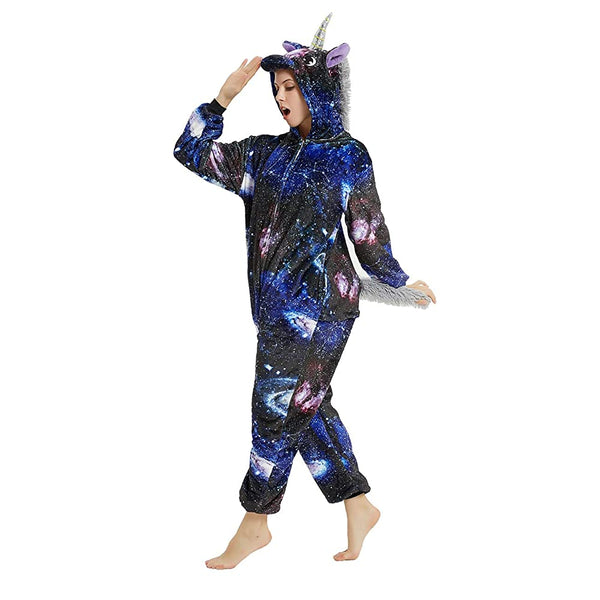Onesie World Unisex Animal Pyjamas - Dark Galaxy Unicorn Adult (Cosplay / Nightwear Halloween